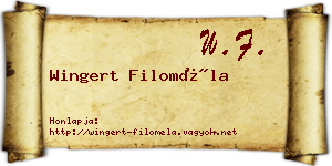 Wingert Filoméla névjegykártya